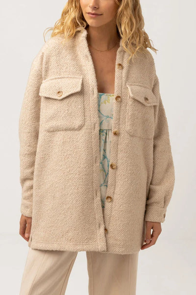 RHYTHM - Chevron wool blend longline shacket! 14
