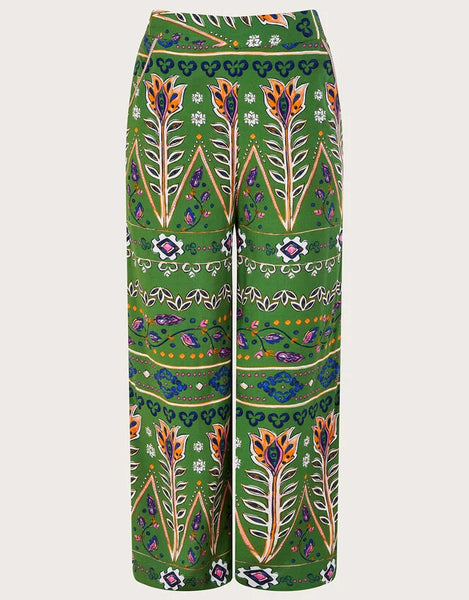 MONSOON (LN) Wide leg viscose print pant! 12