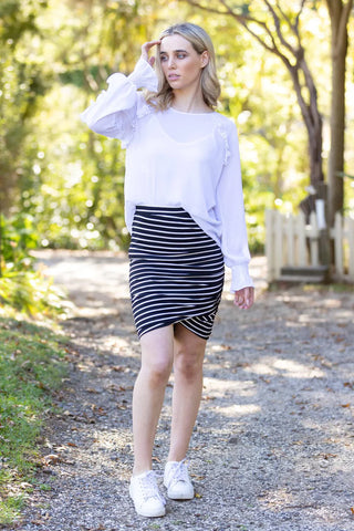 PRETTY BASIC  by AUGUSTINE - Stripe meow skirt - long! 12