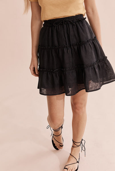 COUNTRY ROAD - Organic textured french linen mini skirt! 16