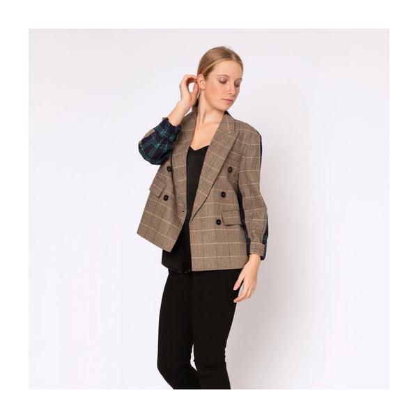 BLACKLIST - Wool blend tweed + check jacket! 14-16