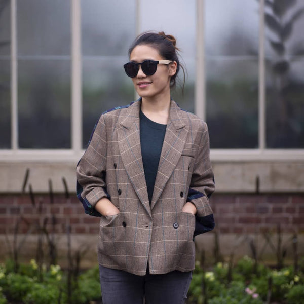 BLACKLIST - Wool blend tweed + check jacket! 14-16