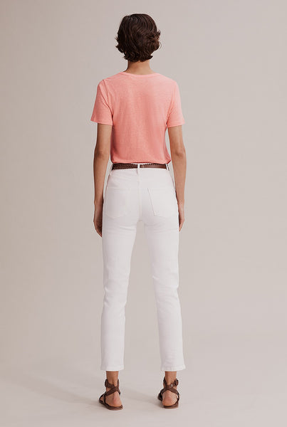 COUNTRY ROAD 'V' neck linen knit tee! 12 Peach