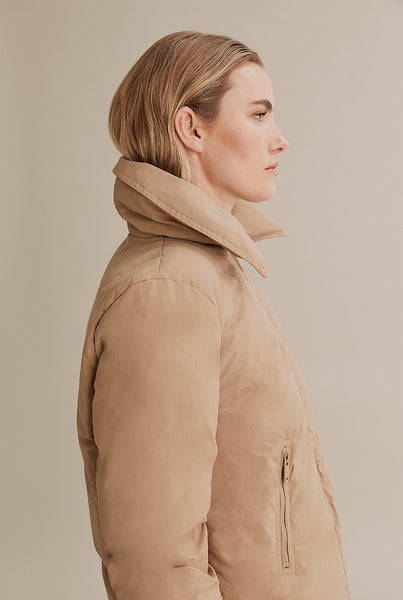 COUNTRY ROAD - Recycled nylon large collar puffer! 8-10