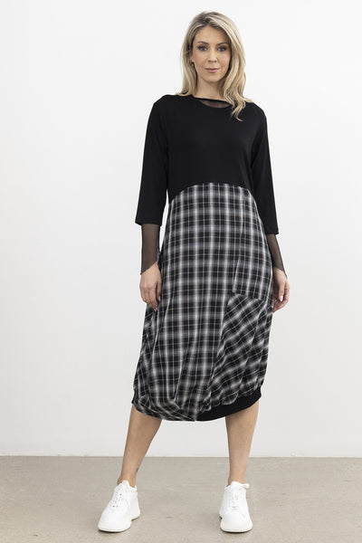 X LAB (LN) NZ - Overcast plaid bubble hem dress! 16