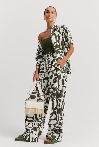 COUNTRY ROAD (LN) Organic linen print s/s shirt! 10-12