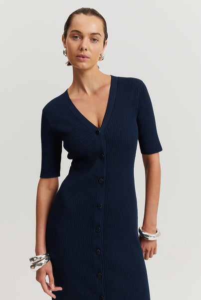 COUNTRY ROAD (LN) Midnight button through knit dress! 14
