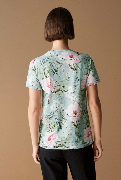 TRENERY (LN) Pima cotton floral crew tee! 16