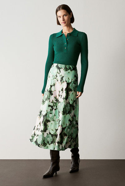 TRENERY (BN) "Satin floral" skirt - Blurred floral! 14