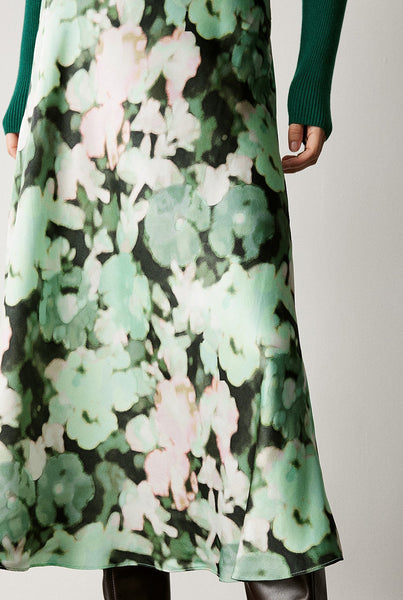 TRENERY (BN) "Satin floral" skirt - Blurred floral! 14