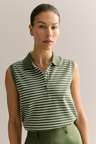 TRENERY (BN) "Polo sleeveless stripe" top! 12
