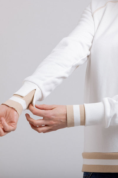 MIMOSO (LN) Contrast alabaster sweater! 10-12