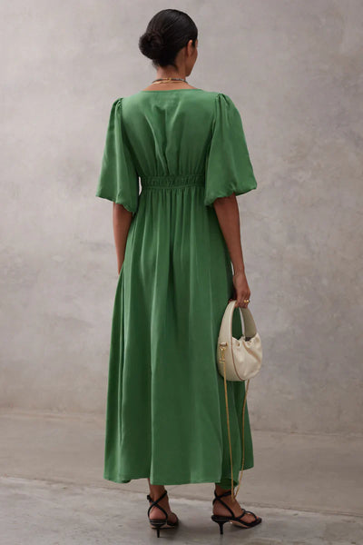 SANCIA (LN) The Cerie cupro maxi dress - Bottle green! 12