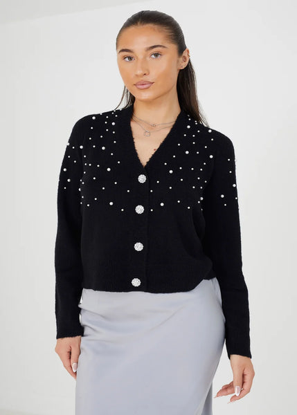 BRAVE SOUL - Pearl embellished cardi - Beige! 14