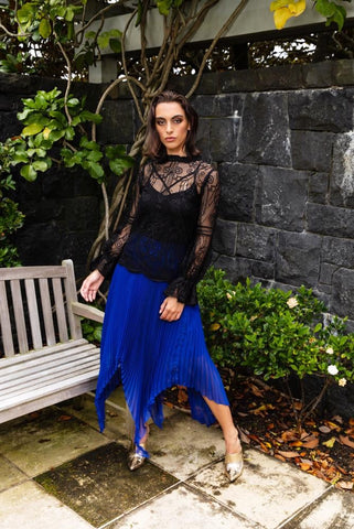 AMAYA - Ashton pleat skirt - Cobalt! 8