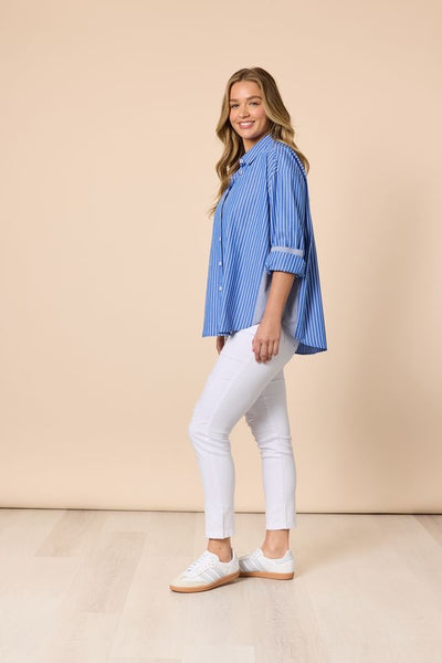 THREADZ (LN) Cabo blue stripe shirt! 18