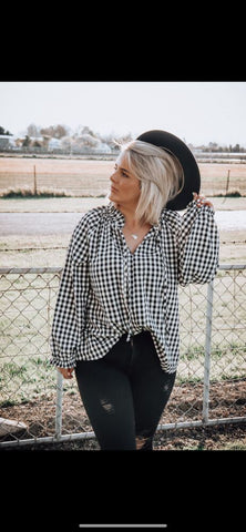 HEIDI FRANK (NZ) Gingham Finn blouse! 8-10