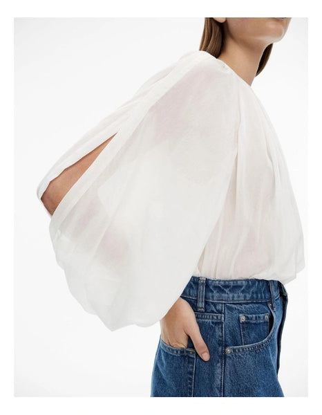 WITCHERY - Silk/cotton billow sleeve blouse! 14