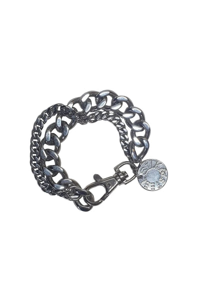 SILK & STEEL - Silver chunky double chain bracelet!