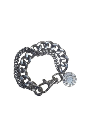 SILK & STEEL - Silver chunky double chain bracelet!