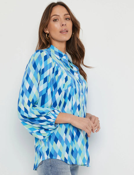 KATIES (BN) "Puff sleeve" geo shirt! 16
