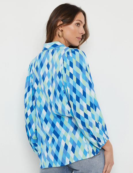 KATIES (BN) "Puff sleeve" geo shirt! 16