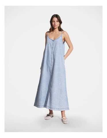 DECJUBA - Sari V neck denim maxi dress + pockets! 14