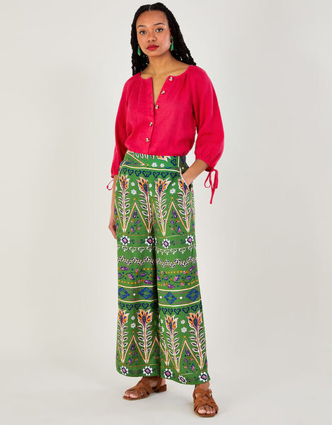 MONSOON (LN) Wide leg viscose print pant! 12