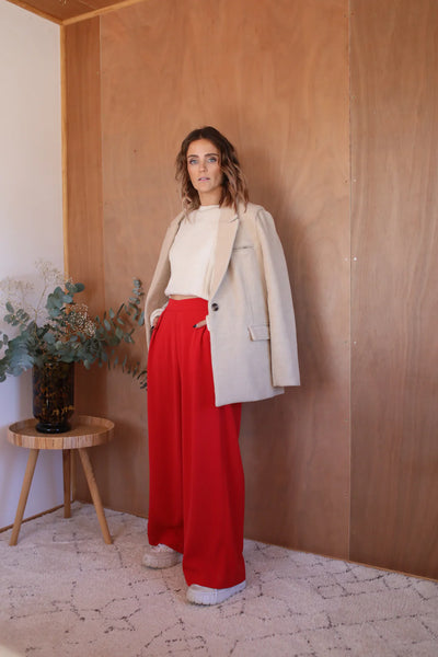 HEIDI FRANK (LN) Willow wide leg pant - Lipstick! 10-12