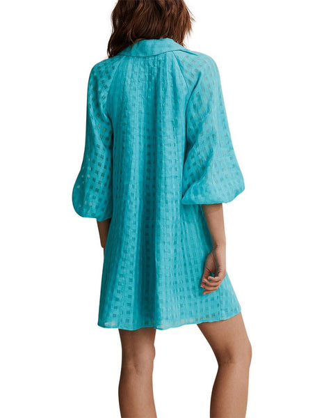 COUNTRY ROAD - Ramie + linen gathered neck mini dress! 14