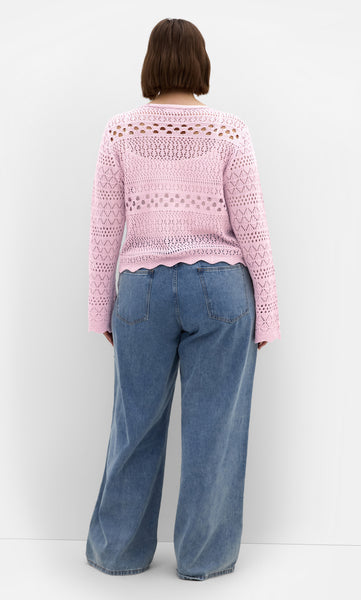 CITY CHIC (LN) Crochet wrap cardi - Blush! 16