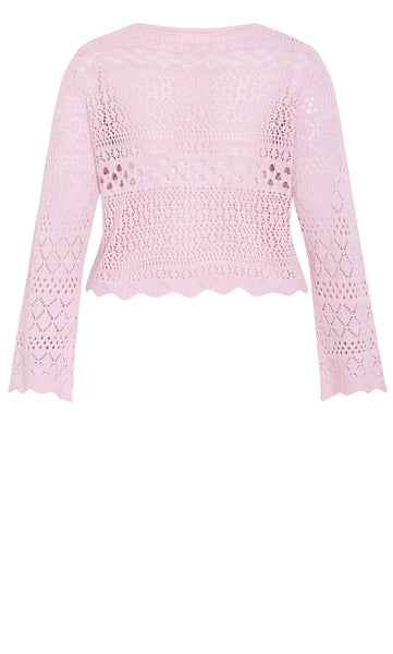 CITY CHIC (LN) Crochet wrap cardi - Blush! 16