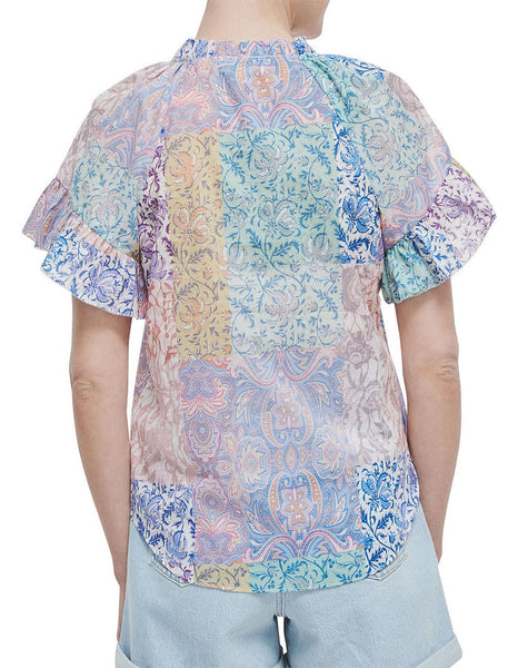 WITCHERY - Patchwork print flutter sleeve blouse! 12