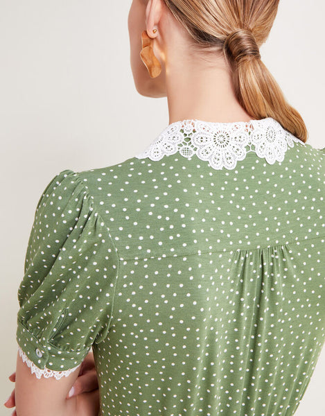 MONSOON "Clea Spot jersey" midi dress! 14