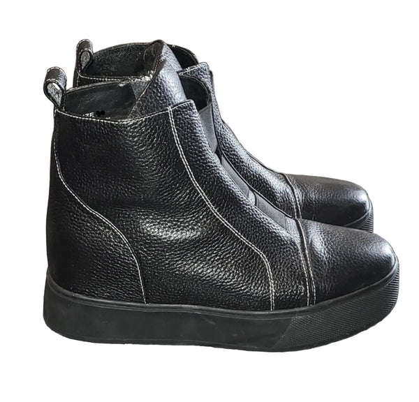 MOOCHI (LN) Stitch boots - Leather platform boots! 7.5-8