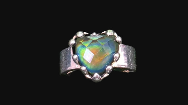 STOLEN - Baby claw onyx heart silver ring!