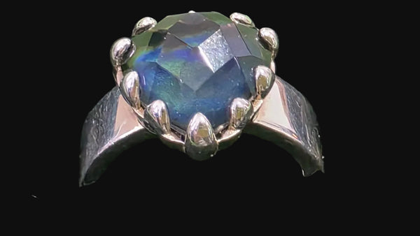 STOLEN - Baby claw onyx heart silver ring!