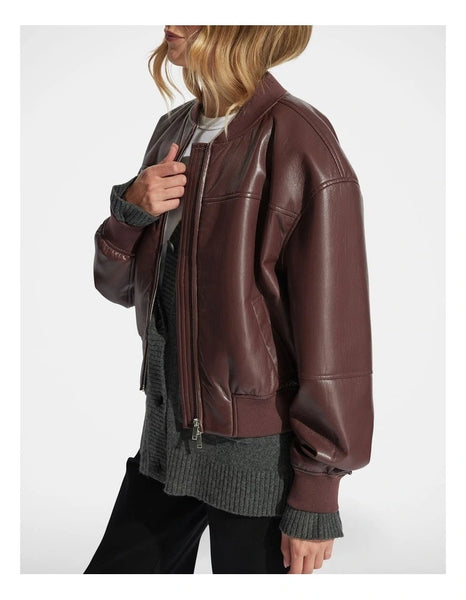 DECJUBA (LN) Billie cropped PU bomber jacket! 16
