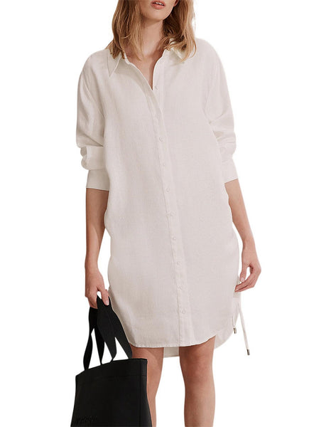 COUNTRY ROAD (LN) Tie detail linen shirt dress! 12