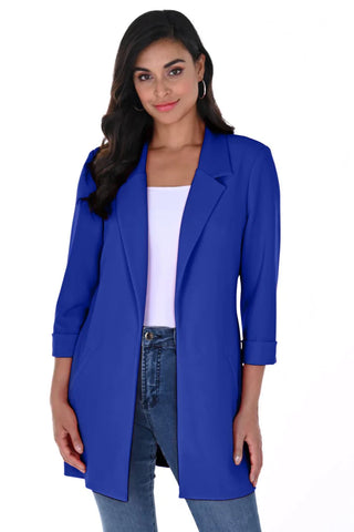 FRANK LYMAN (CA) Royal blue wwaterfall cardi! 12