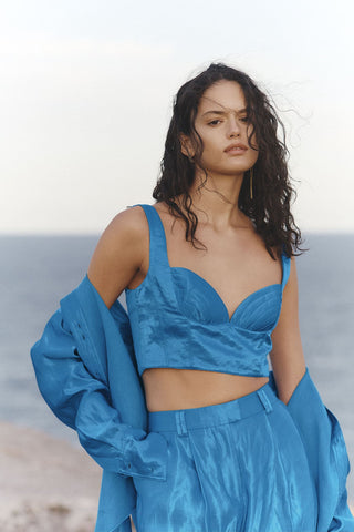 AJE (BN) Azure blue "Elation" pleated bralette! 14