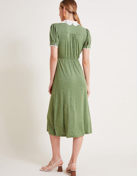 MONSOON "Clea Spot jersey" midi dress! 14
