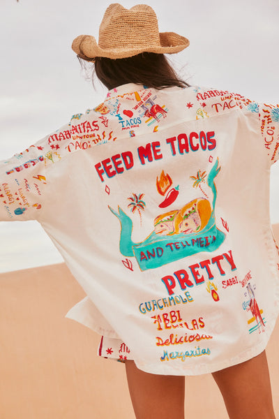 SABBI (LN) "Don Julio - Taco's" linen shirt! 16-20