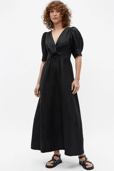 SEED (LN) Twist front French linen midi dress! 6-8