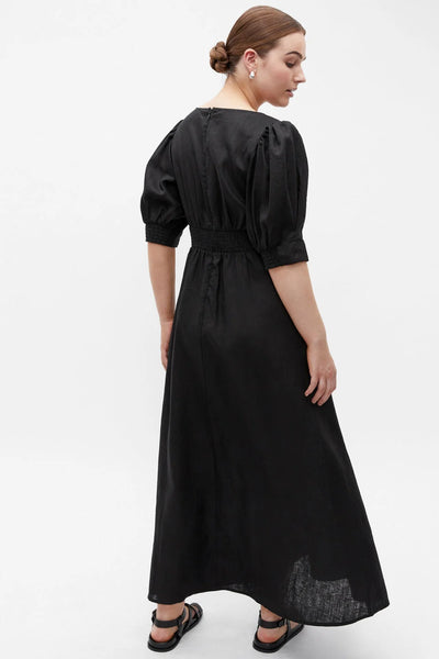 SEED (LN) Twist front French linen midi dress! 6-8