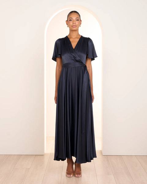 PILGRIM (BN) "Eden" cross satin maxi dress! 10