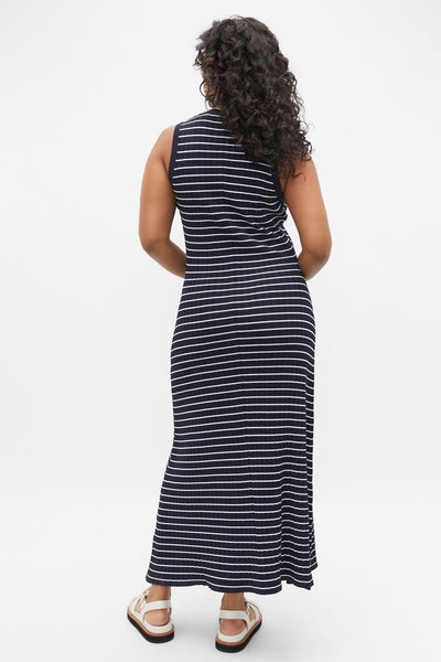 SEED (LN) Stripe rib knit button midi dress! 8-10