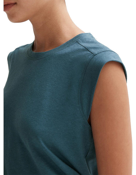 TRENERY (LN) Linen + cotton A line tank - Teal! 12