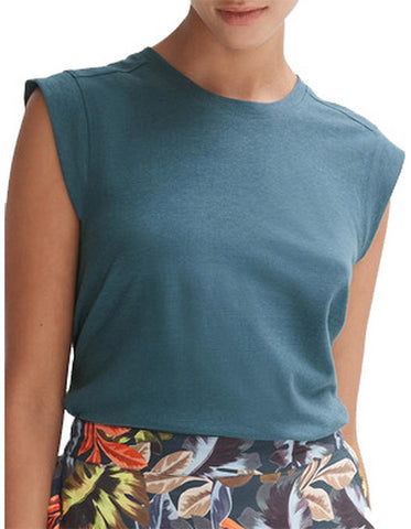 TRENERY (LN) Linen + cotton A line tank - Teal! 12