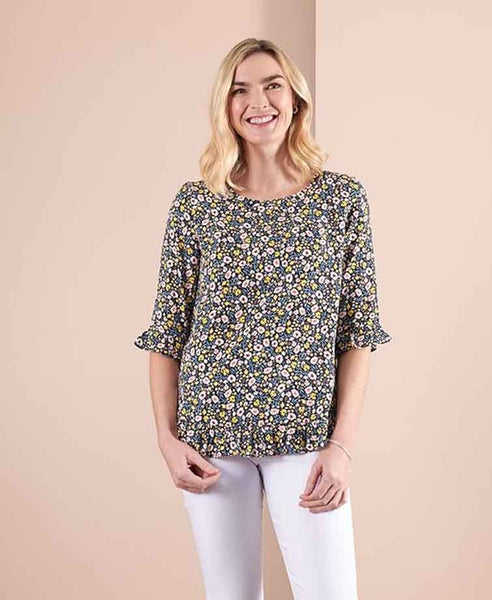 FOIL (BN) "Sweet floral" ruffle sleeve top! 10